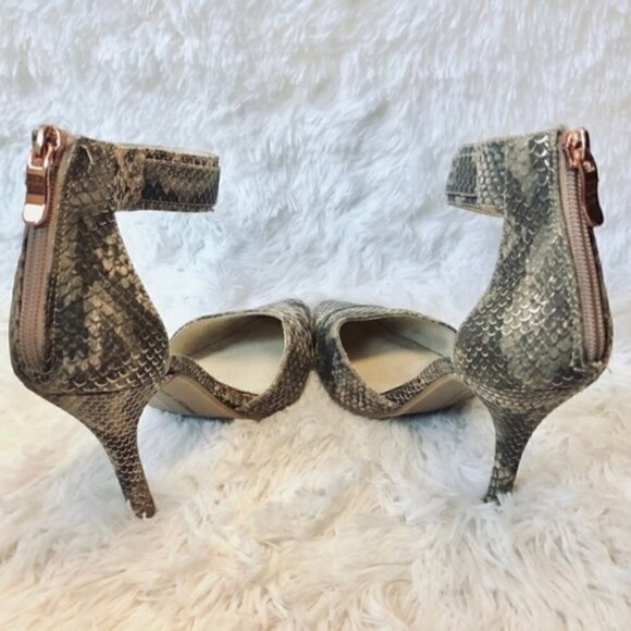 Chinese Laundry Heels 6.5 D’Orsay 4” Solitaire Snake Cocktail Party Dancing NWOT - Picture 7 of 12